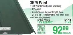 Menards 36W Panel offer
