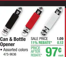 Menards Can & Bottle Opener offer