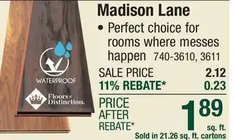 Menards Madison Lane offer