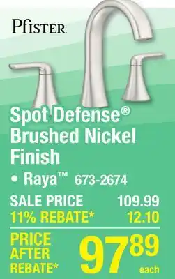 Menards Spot Defense Brushed Nickel Finish offer