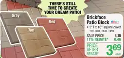 Menards Brickface Patio Block offer