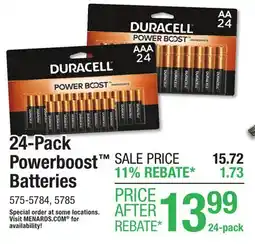 Menards Duracell 24-Pack Powerboost Batteries offer