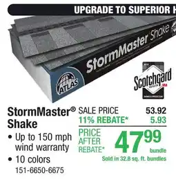 Menards StormMaster Shake offer
