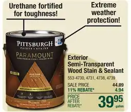 Menards Exterior Semi-Transparent Wood Stain & Sealant offer
