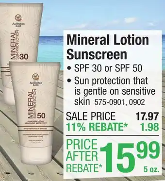Menards Mineral Lotion Sunscreen offer
