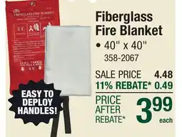 Menards Fiberglass Fire Blanket offer