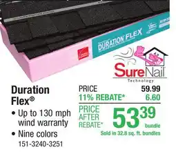 Menards Duration Flex offer