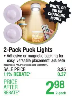 Menards 2-Pack Puck Lights offer