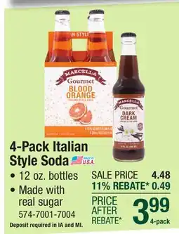Menards 4-Pack Italian Style Soda offer
