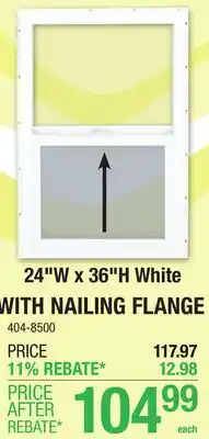 Menards 24W x 36H White WITH NAILING FLANGE offer