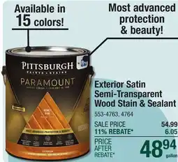 Menards Exterior Satin Semi-Transparent Wood Stain & Sealant offer