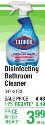 Menards Clorox Disinfecting Bathroom Cleaner offer