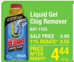 Menards Liquid Gel Clog Remover offer