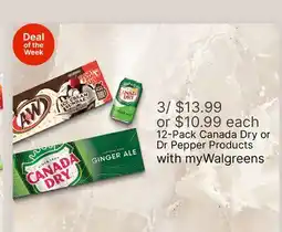 Walgreens 12-Pack Canada Dry or Dr Pepper Products offer