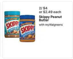 Walgreens Skippy Peanut Butter with myWalgreens offer