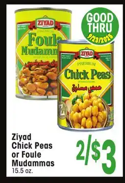 Jewel-Osco Ziyad Chick Peas or Foule Mudammas offer