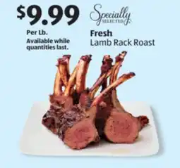Aldi Specially Selected Fresh Lamb Rack Roast offer