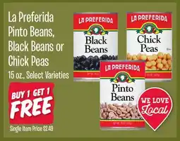Jewel-Osco La Preferida Pinto Beans, Black Beans or Chick Peas offer