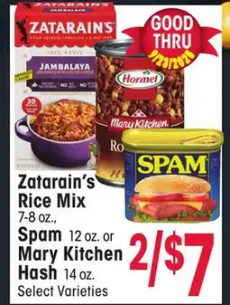 Jewel-Osco Zatarain's Rice Mix 7-8 oz., Spam 12 oz. or Mary Kitchen Hash 14 oz offer