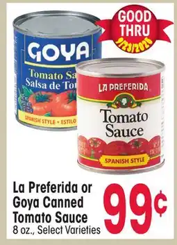 Jewel-Osco La Preferida or Goya Canned Tomato Sauce offer