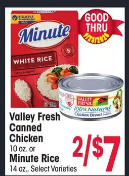 Jewel-Osco Valley Fresh Canned Chicken 10 oz. or Minute Rice 14 oz offer