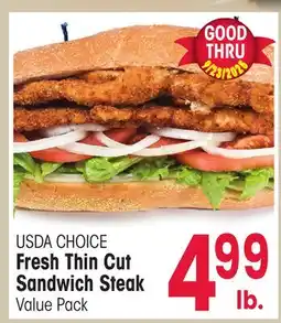 Jewel-Osco USDA CHOICE Fresh Thin Cut Sandwich Steak offer
