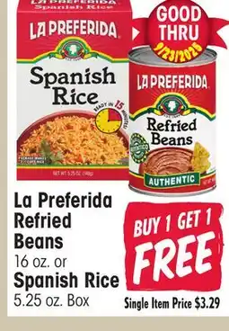 Jewel-Osco La Preferida Refried Beans 16 oz. or Spanish Rice 5.25 oz. Box offer