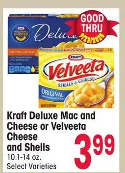 Jewel-Osco Kraft Deluxe Mac and Cheese or Velveeta and Shells offer