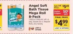 ShopRite Angel Soft Bath Tissue Mega Roll 8-Pack offer
