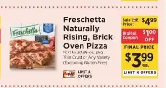 ShopRite Freschetta Naturally Rising, Brick Oven Pizza offer