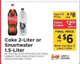 ShopRite Coke 2-Liter or Smartwater 1.5-Liter offer