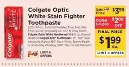ShopRite Colgate Optic White Stain Fighter Toothpaste offer