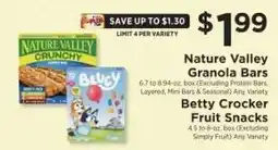 ShopRite Nature Valley Granola Bars / Betty Crocker Fruit Snacks offer