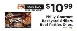 ShopRite Philly Gourmet Backyard Grillers Beef Patties 3-lbs offer