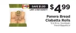 ShopRite Panera Bread Ciabatta Rolls offer