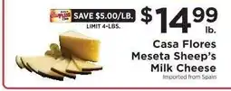 ShopRite Casa Flores Meseta Sheep's Milk Cheese offer