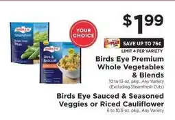 ShopRite Birds Eye Premium Whole Vegetables & Blends offer