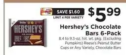 ShopRite Hershey's Chocolate Bars 6-Pack offer