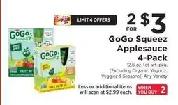 ShopRite GoGo Squeez Applesauce 4-Pack offer