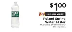 ShopRite Poland Spring Water 1 Liter offer