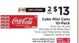 ShopRite Coke Mini Cans 10-Pack offer