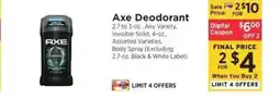 ShopRite AXE Deodorant offer