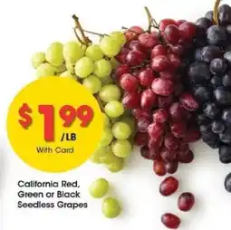 Kroger California Red, Green or Black Seedless Grapes offer
