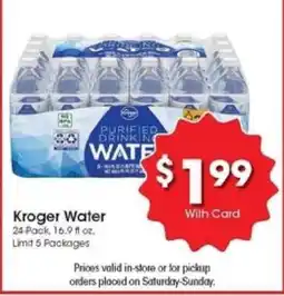Kroger Kroger Water offer