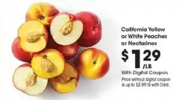 Kroger California Yellow or White Peaches or Nectarines offer
