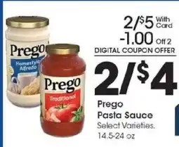 Kroger Prego Pasta Sauce offer