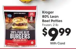 Kroger Kroger 80% Lean Beef Patties offer