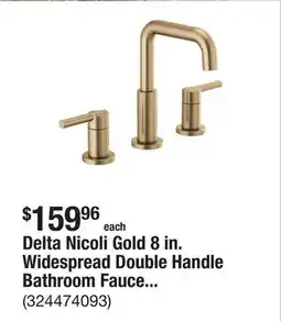 The Home Depot Delta Nicoli Gold 8 in. Widespread Double Handle Bathroom Faucet in Champagne Bronze offer