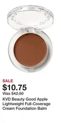 Kohl's KVD Beauty Good Apple Lightweight Full-Coverage Cream Foundation Balm offer