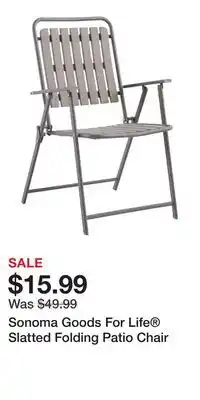 Kohl's Sonoma Goods For Life Slatted Folding Patio Chair offer